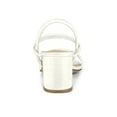 thumbnail image 2 of BLISSFUL STEP Women's Open Toe Ankle Strap Block Heeled Sandals White 8, 2 of 8