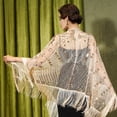 thumbnail image 4 of Women Evening Cape Soft Satin Evening Scarves Wedding Bridal Cape Shawl Wraps Sequin Evening Cape Gatsby Party Bridal Shawl For Evening Dresses, 4 of 7