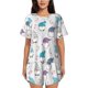 thumbnail image 1 of Balery cute winter Gnome Conjunto de Pijama para Mujer con Estampado, Dos Piezas de Manga Corta y Shorts, Ropa de Dormir Suave con Cuello Redondo y Bolsillos-3X-Large, 1 of 6
