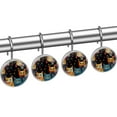 thumbnail image 2 of Cartoon Cat Shower Curtain Hooks （Set of 12） for Home Hotel Shower Rods Bathroom Crystal Glass Print Stainless Steel Round Curtain Hooks, 2 of 5