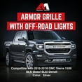 thumbnail image 2 of AMERICAN MODIFIED Calandre Armure pour GMC Sierra 1500 2016 à 2018, Chrome Argent, 2 of 12