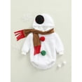 thumbnail image 2 of Seyurigaoka Christmas Baby Boys Girls Cosplay Snowman Jumpsuit Newborn Infant Long Sleeve Hooded, 2 of 8