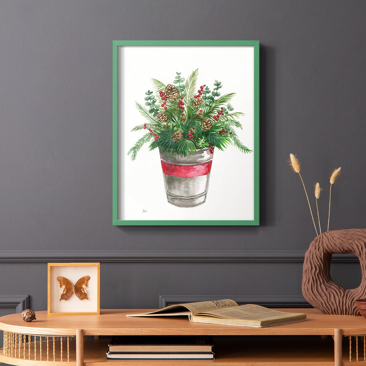 Winter Greens Framed Print - Solid Wood in Single Picture Frame Solid Wood 2 Framed Print