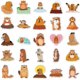 thumbnail image 2 of Animal Marmot Stickers - 50 Pcs Cartoon Waterproof Decals DIY for Party Supplies PVC Decoration, 2 of 5