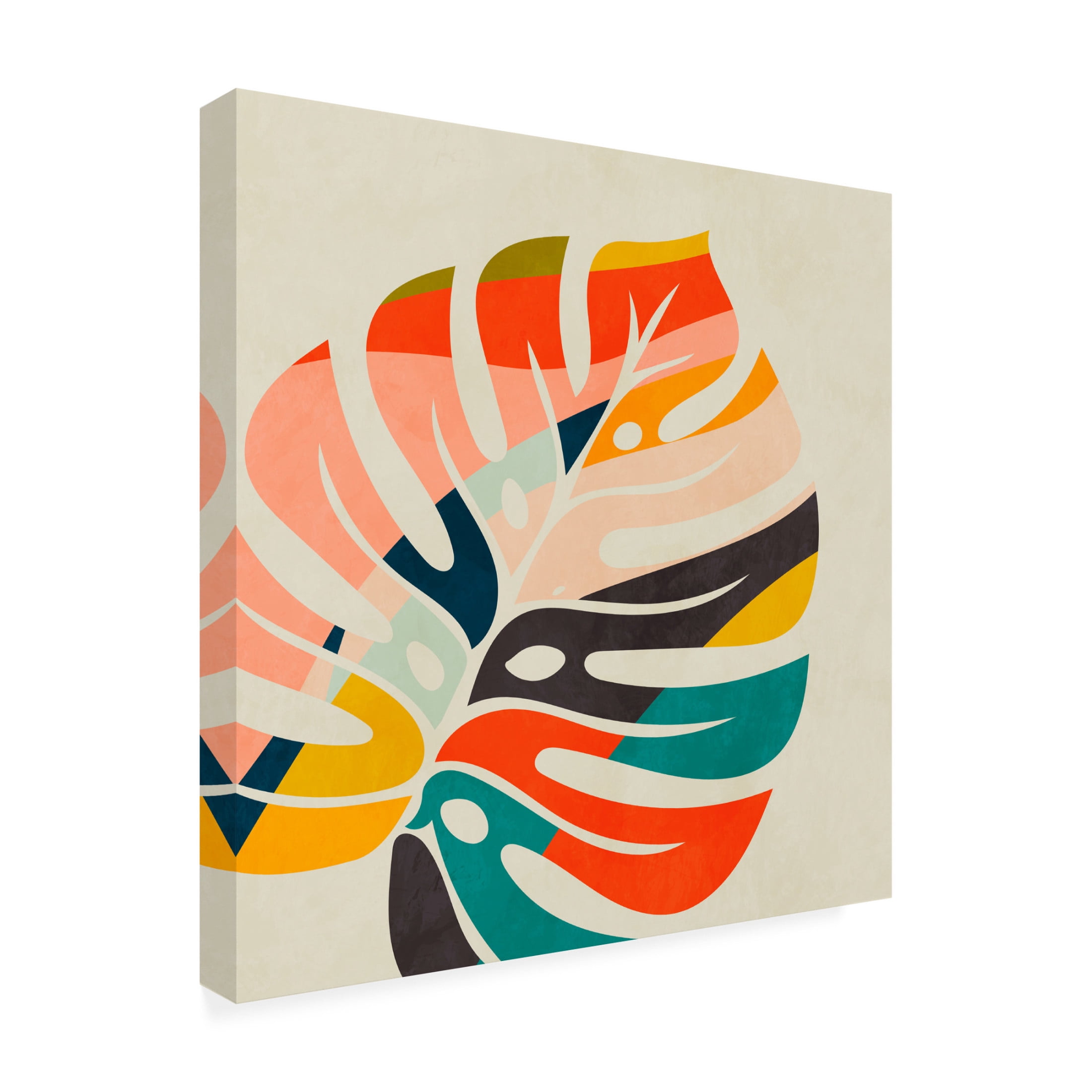 Trademark Fine Art Ana Rut Bre Monstera Leave colorful Canvas Wall Art