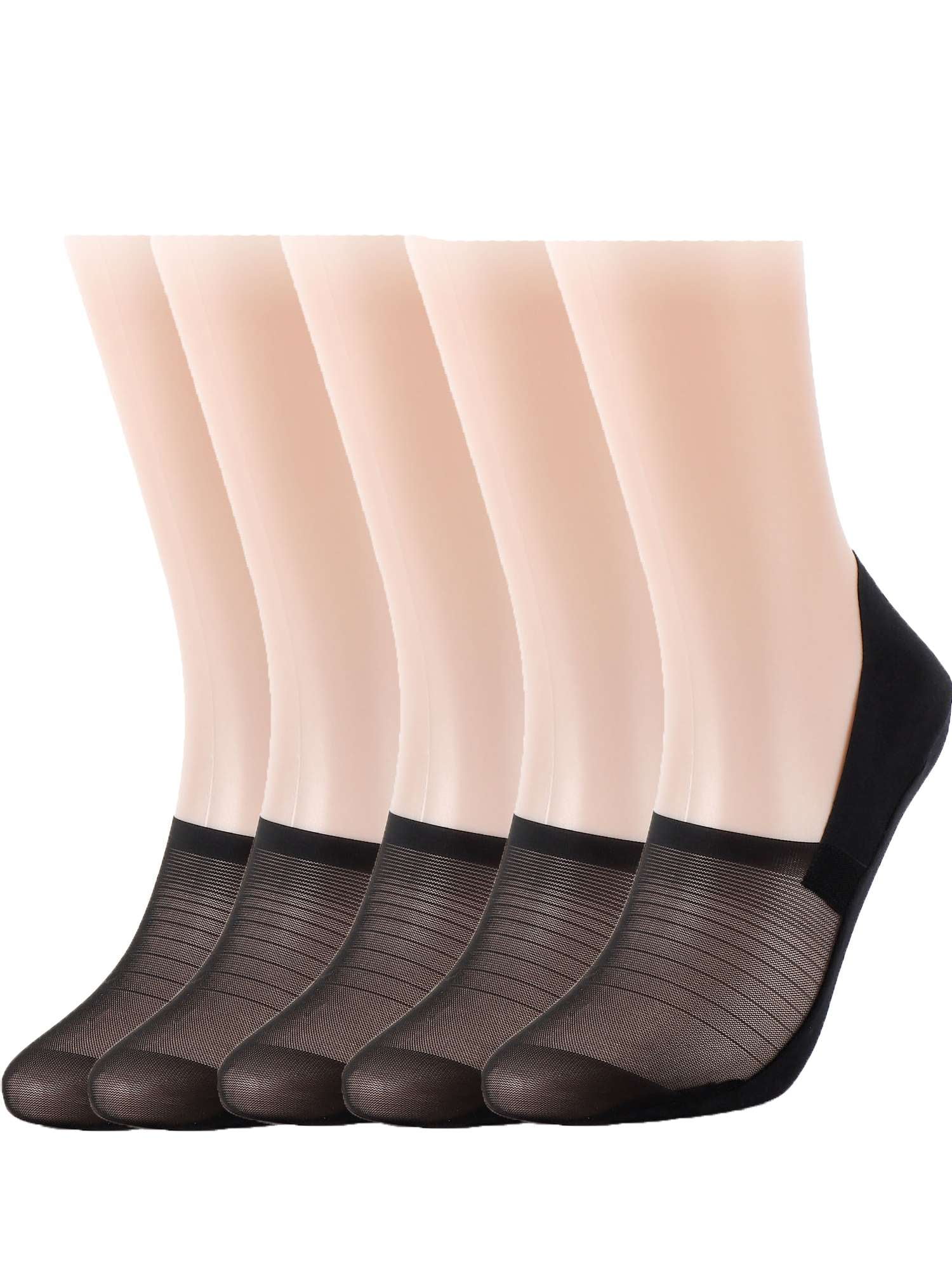 Luxtrada 5 Pairs Invisible Ice Silk Breathable Socks Nonslip Ankle