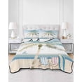 thumbnail image 3 of Summer Beach Chair Twin XL Size Down Alternative Comforter, Lightweight Comforter Quilt Bedding Set with Pillow Shams Coastal Palm Trees Canoeing All Seasons Bed Comforter Duvet Insert 68"x98", 3 of 7
