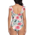 thumbnail image 6 of Yiaed Roses and Butterflies Print Women's Ruffled One Piece Swimsuit V Neck Swimwear Slimming Monokini for Woman-X-Large, 6 of 8