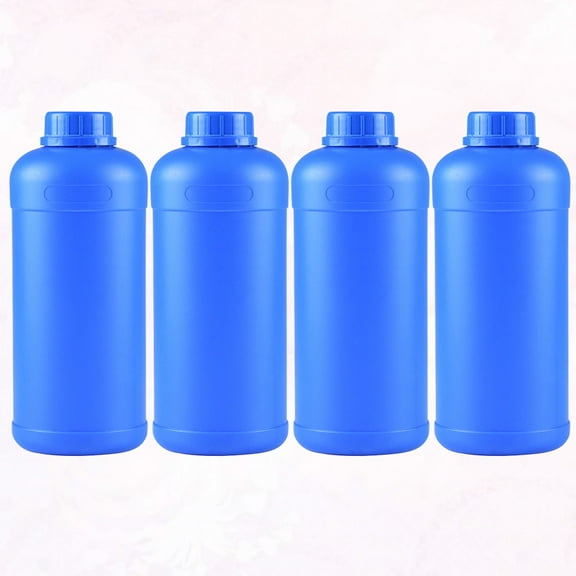 HEMOTON 4pcs Blue HDPE Chemical Bottles with Sealed Design for Factory Use 1L Capacity