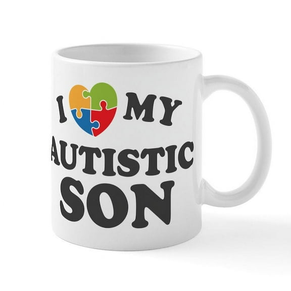 CafePress - Love My Autistic Son Mug - 11 oz Ceramic Mug - Novelty Coffee Tea Cup