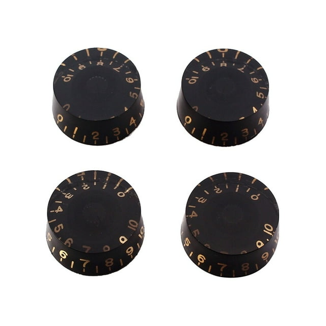 4 PCS/ Set Guitar Knobs Volume Tone Control Knobs Rotary Knobs for Epiphone Style Electric Guitar Parts Replacement (Black)