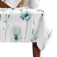 thumbnail image 4 of Turquoise Flowers Table Cloth Waterproof Tablecloths, Farmhouse Spring Botanical Floral Tablecloth Dining Table Cover for Kitchen Party Tabletop Outdoor, Rectangle Tablecloth 60x102 Inch, 4 of 9