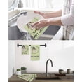 thumbnail image 5 of Happy Easter Kitchen Dish Towels for Drying Dishes Set of 2, Grass Green Spring Bunny Eucalyptus Leaves Waffle Weave Microfiber Hand Tea Bathroom Towels Quick Dry & Absorbent Towel 15.7x23.6, 5 of 7