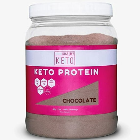 Kiss My Keto Chocolate Keto Protein Powder - MCT Oil Powder C8 with Grass-Fed Collagen Peptides, 25