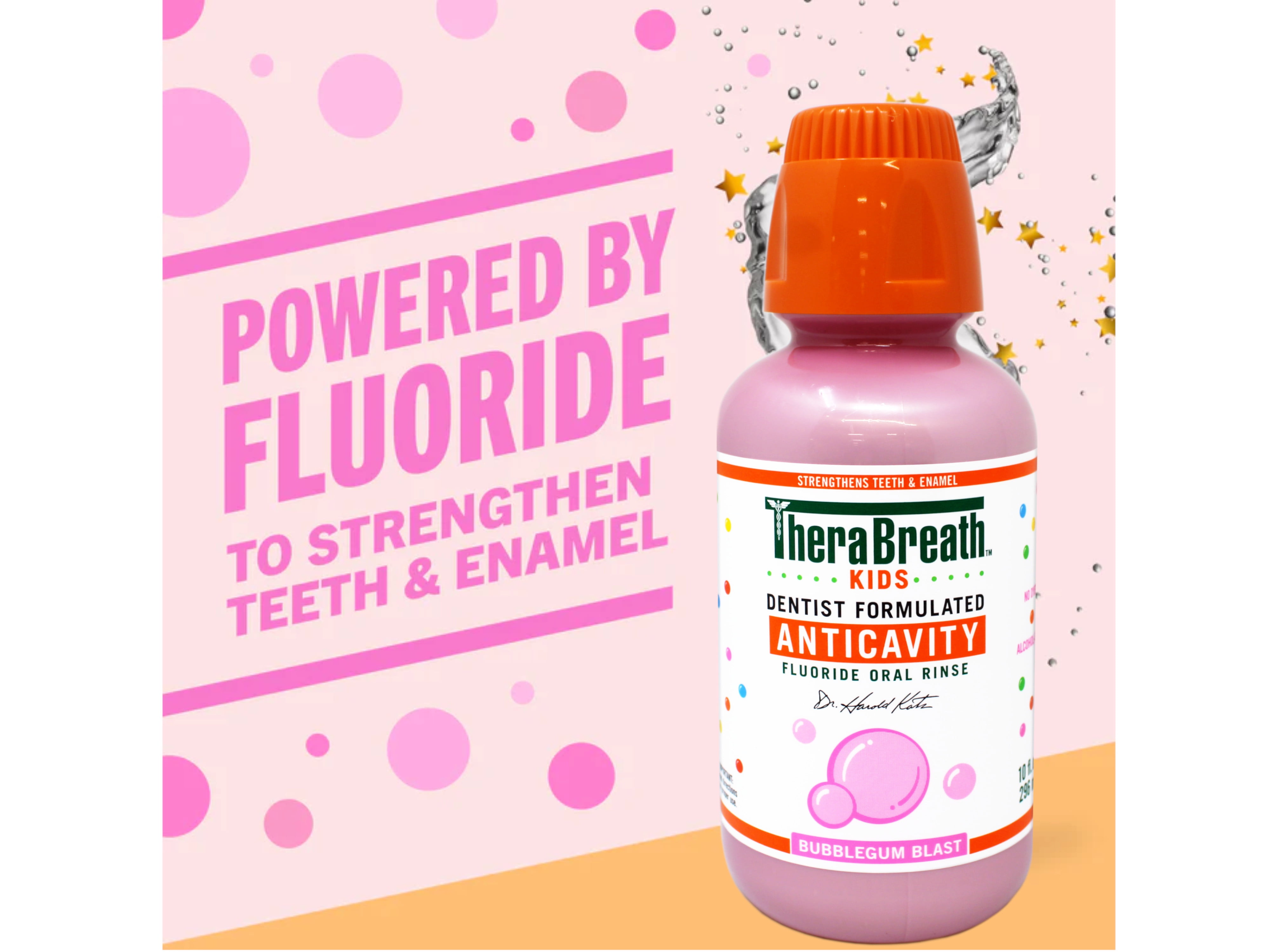 TheraBreath Kids Anticavity Mouthwash, Bubblegum Blast, 10 FL OZ - 3 Pack