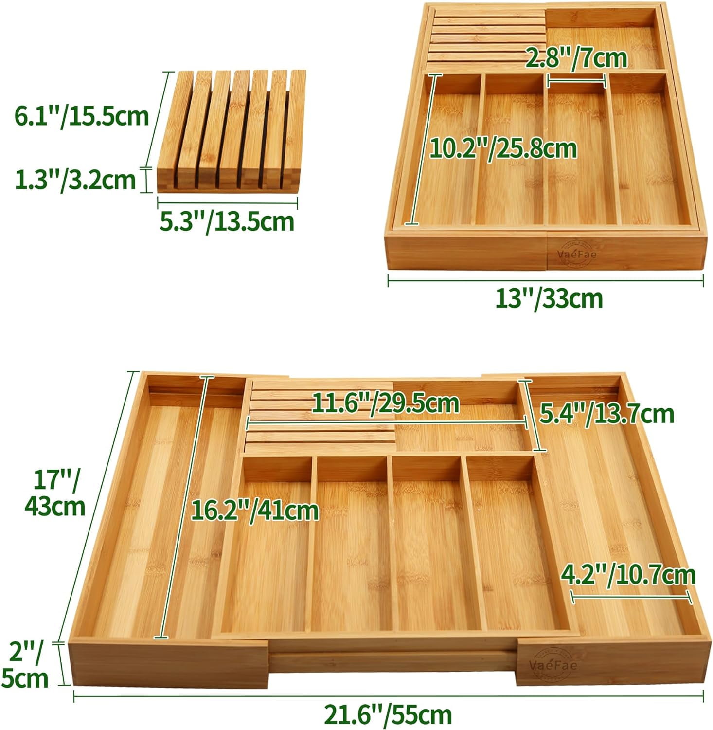 Home Basics Bamboo Expandable Cutlery Tray BH01853 - The Home Depot