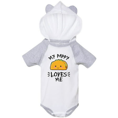 

Inktastic My Pappy Loves Me with Taco Illustration Gift Baby Boy or Baby Girl Bodysuit