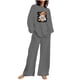 thumbnail image 2 of Puntoco Traje De Pantalón Y top De Manga Larga Con Cuello Redondo Y Estampado De Halloween Para Mujer Gris Xxxxl, 2 of 4