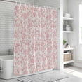 thumbnail image 5 of Farmhouse Pink Shower Curtain Set - 48" x 72" Washable Bathtub Curtain with 12 Hooks, Vintage Flower Leaf Botanical Plant Waterproof Fabric Stall Shower Curtains for Bathroom/Bathtub Décor, 5 of 6