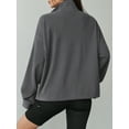 thumbnail image 6 of Fancyglim Sweatshirts for Women Oversized Fleece Tops Fall Half Zip V Neck Long Sleeve Drawstring Pullover Gray XL, 6 of 7