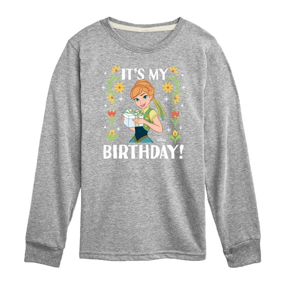 Disney Frozen - Anna It's My Birthday - Toddler & Youth Long Sleeve Graphic T-Shirt
