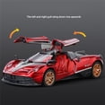 thumbnail image 3 of 1:32 Pagani Huayra BC Alloy Sports Car Model Diecast Metal Racing Car Vehicle Model Simulation Sound and Light Children Toy Gift Red, 3 of 6
