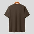 thumbnail image 5 of Fgnfyis Men's Muscle T Shirts Stretch Short Sleeve Bodybuilding Workout Tee Shirts Ribbed Knit Shirt Mens T-shirts Brown L, 5 of 5