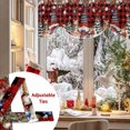 thumbnail image 5 of Christmas Gnome Tie Up Valances Curtain, Squirrel Poinsettia Xmas Tree Red Plaid Adjustable Rod Pocket Short Window Treatment Tie Up Curtains Valances for Kitchen Living Room Bathroom 42x12 Inches, 5 of 9