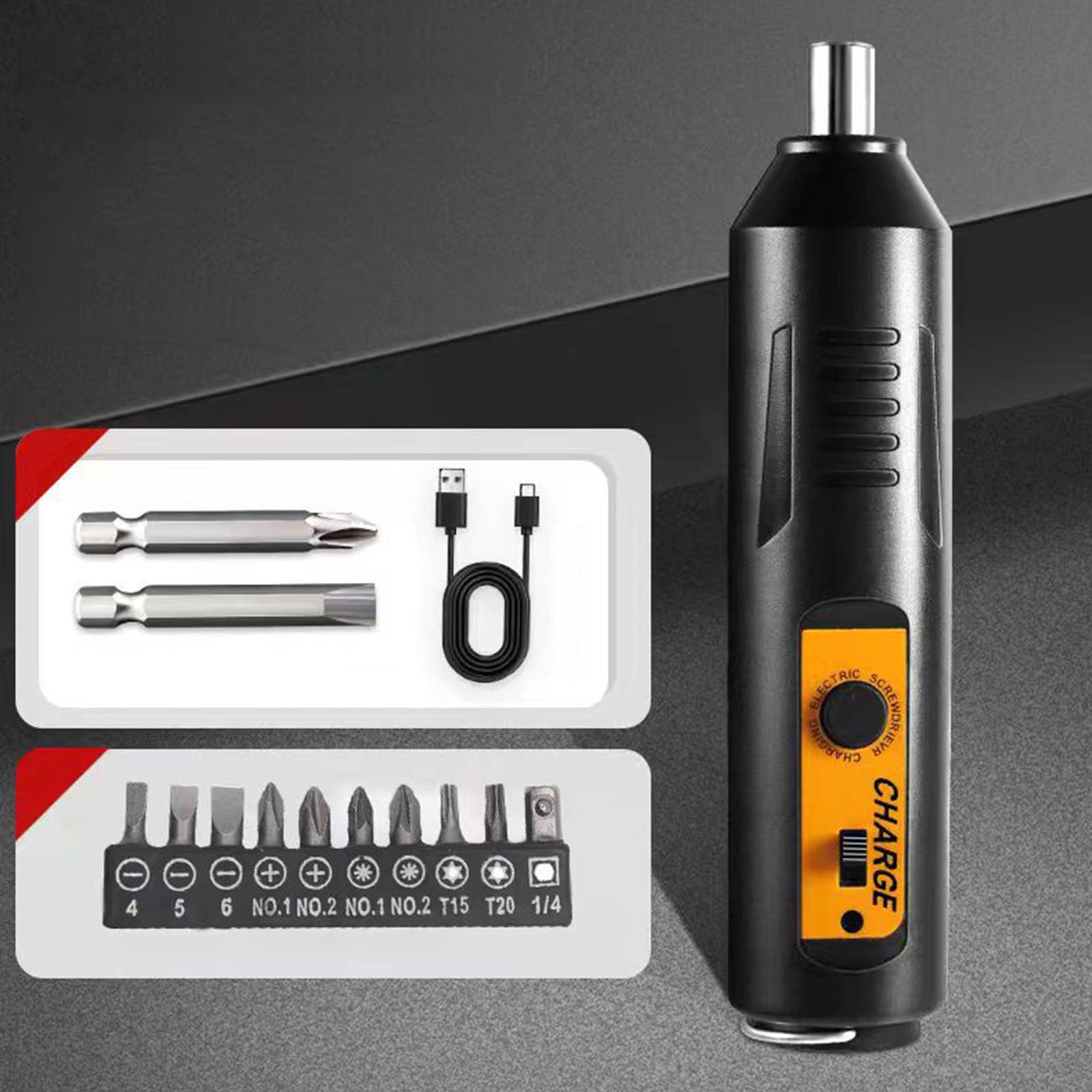 Rechargeable Mini Electric Screwdriver Set Cordless Hand Drill With 12 Bits For Home Diy Repair Small Tools