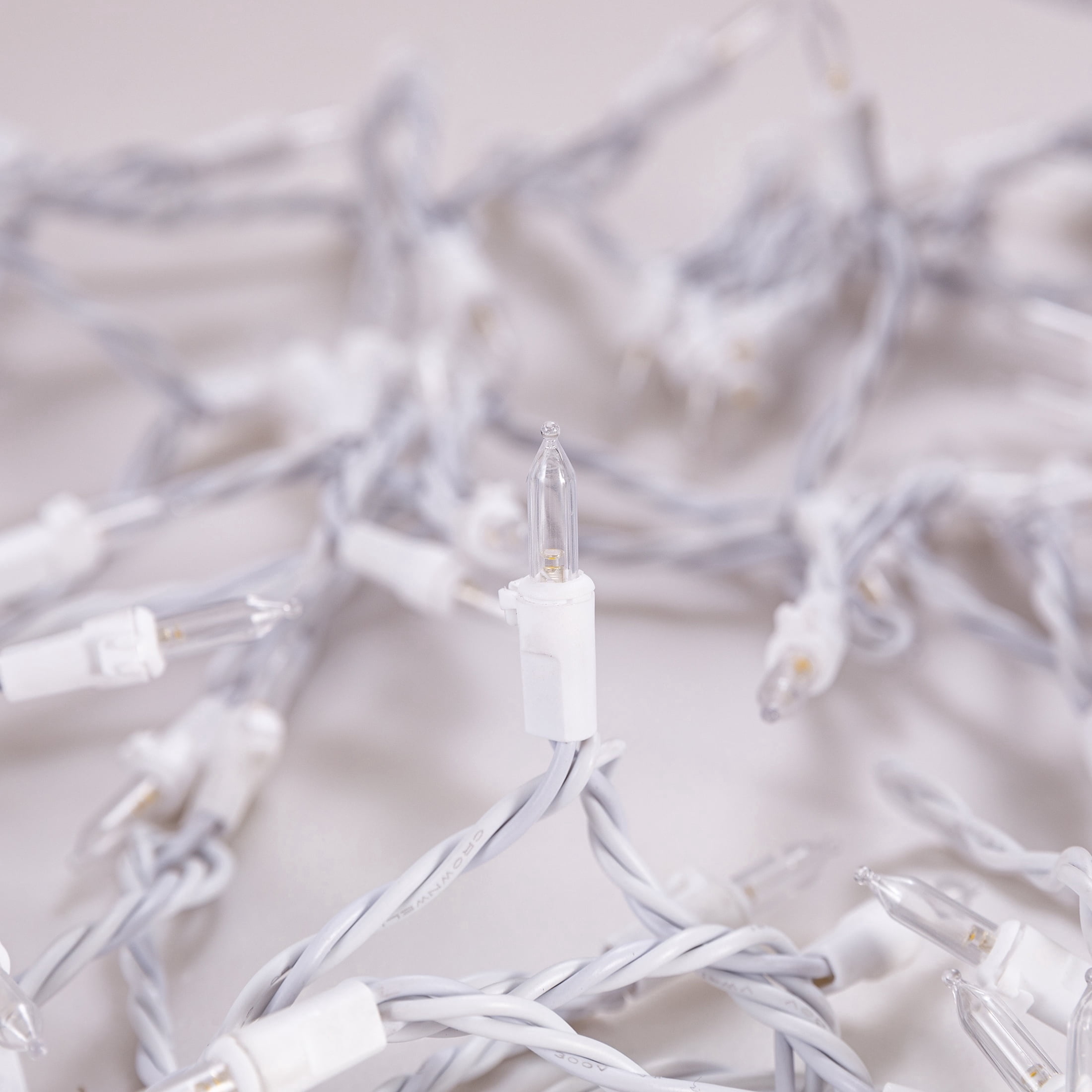 Indoor/Outdoor 300-Count LED Mini Christmas String Lights, Warm White, White Wire, 62.3', by Holiday Time