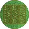 thumbnail image 1 of Ahgly Company Indoor Round Oriental Green Industrial Area Rugs, 4' Round, 1 of 4