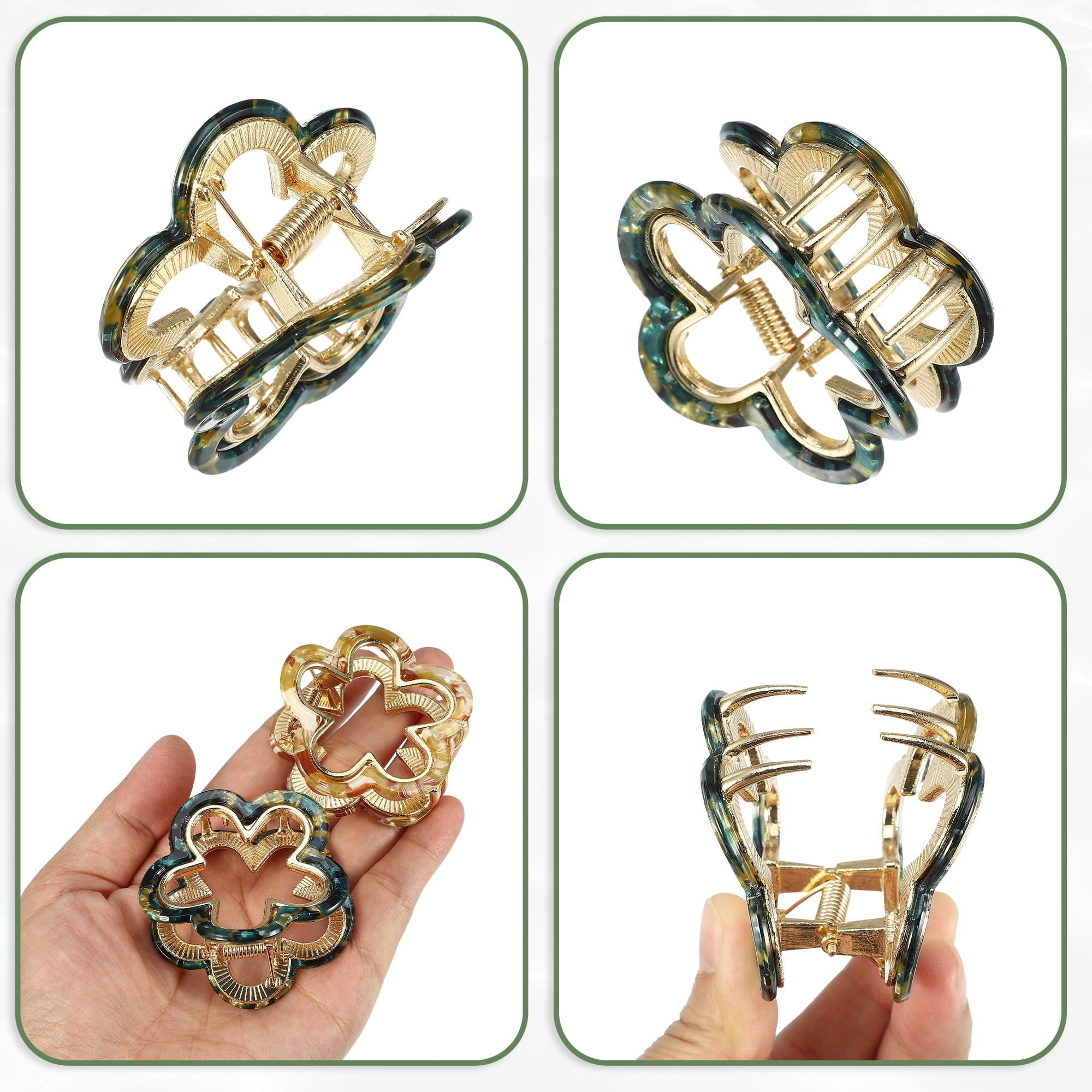 Unique Bargains 2Pcs Flower Hair Claw Clip Non-Slip Cute Acrylic Hair Claw Clip