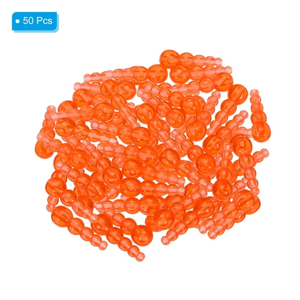 Stacked Fishing Beads, 50 Pack Plastic Fishing Bead Lure Tackle Inline Making  Supplies, Orange 