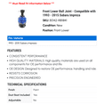 thumbnail image 2 of Front Lower Ball Joint - Compatible with 1993 - 2015 Subaru Impreza 1994 1995 1996 1997 1998 1999 2000 2001 2002 2003 2004 2005 2006 2007 2008 2009 2010 2011 2012 2013 2014, 2 of 2