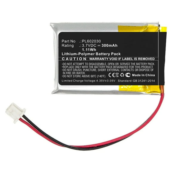 Batteries N Accessories BNA-WB-P11160 Wireless Headset Battery - Li-Pol, 3.7V, 300mAh, Ultra High Capacity - Replacement for BlueParrott PL602030 Battery