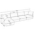 thumbnail image 6 of Newest 156.6" Oversized L-Shaped Chenille Sectional Sofa, 4-Seater Cloud Couch with Soft Armrests & 2 Pillows, Green Deep Seat Sofa for Living Room Apartment, 6 of 20