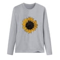 thumbnail image 3 of Dyfzdhu Womens Long Sleeve T Shirts Trendy Sunflower Graphic Tees Crew Neck Sweatshirt Tunic Tops Silver, 3 of 3