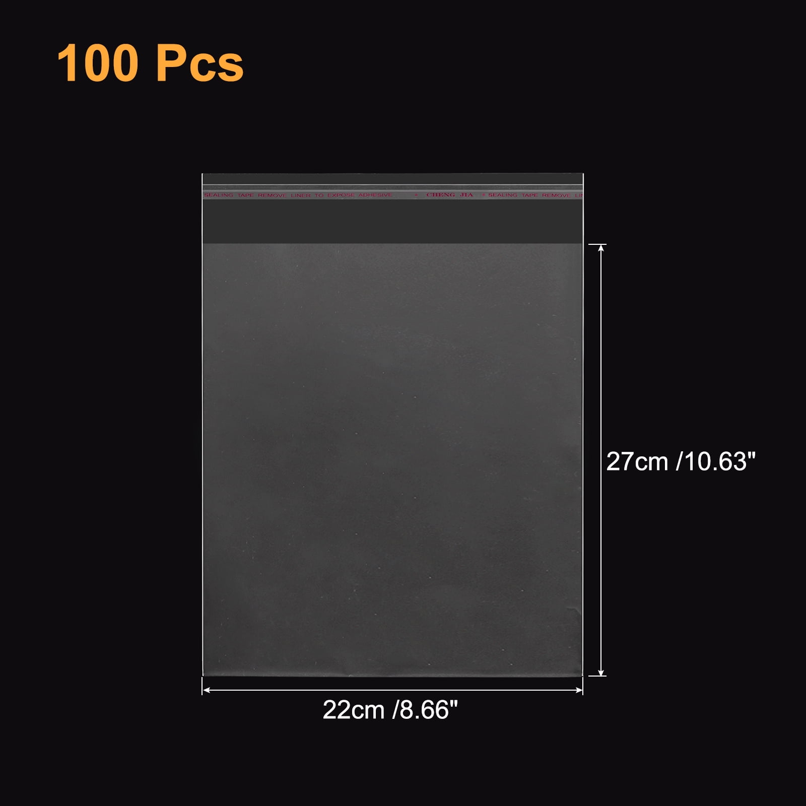 100 Sachets En Cellophane Transparents Auto-adhésifs, Sachets à Bonbons En Plastique Pour Boulangerie, Biscuits, Bonbons, Biscuits, Bijoux, Savons, Cartes Et épingles à Cheveux (10 × 12 Cm