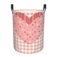 thumbnail image 2 of YFYANG Waterproof Laundry Hamper, Pink Plaid Heart Laundry Basket Oxford Fabric with Handle Foldable, S, 2 of 8
