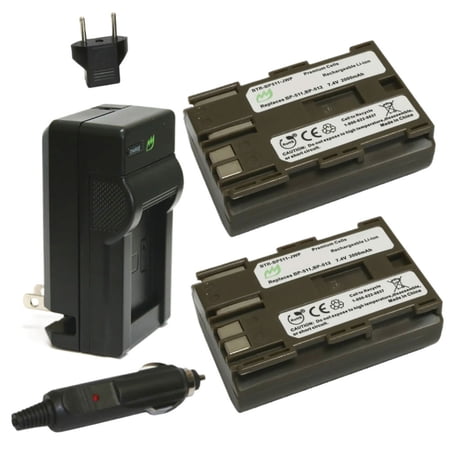 Replacement for Canon FV30 Battery (2-Pack 2000mAh) and Charger