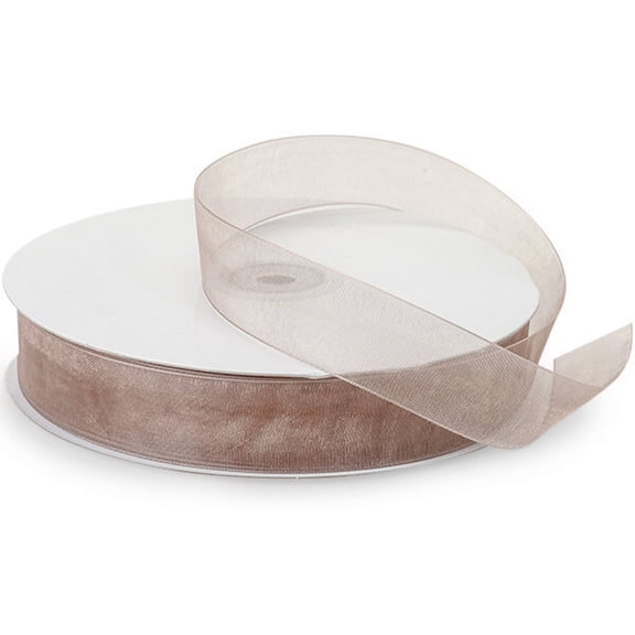 5/8" Wide Toffee Sheer Organza Ribbon - 25 Yards (00464)