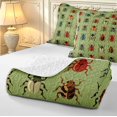 thumbnail image 4 of Erosebridal Vintage Beetles Bed Spread Queen,Lovely Nature Wildlife Theme Queen Coverlet Set,Green Red,3-Piece,1 Quilt and 2 Pillowcases, 4 of 7
