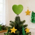 thumbnail image 7 of Green Heart Tree Topper | Spring Metal & Polyester Ornament | 8x5x3" | Soft Touch Holiday Decoration for Christmas, Valentine, Wedding | Easy Install Star, 7 of 7