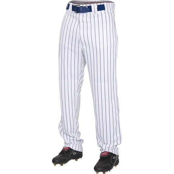 Rawlings Youth Semi-Relaxed 150 Cloth Pinstripe Pant | White/Navy | SML