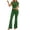 Army Green Olive, variant on Womens 2 Piece Lounge Set Short Sleeve Crop Top Wide Leg Flare Pants Matching Pajamas Set Cozy Stretchy Y2k Sleepwear Casual Daily Outfit, Army Green Olive, L