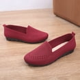 thumbnail image 4 of Orthopedic Shoes for Women,Women's Fashion Casual Shoes Spring Summer Style Solid Color Breathable Flying Mesh Non-Slip Flat Bottom Slip-On Red 8 [EU-40], 4 of 7