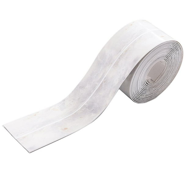 Cintas de sellado a prueba de agua Tira de calafateo para bañera Autoadhesivo Cinta de sellado impermeable Protector de borde para encimera de cocina, Blanco