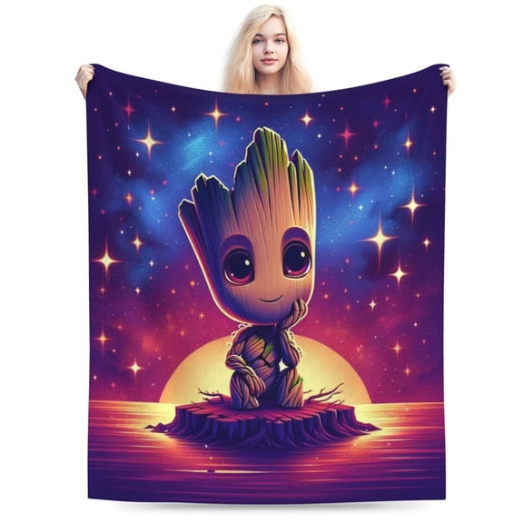 Groot Blanket, Super Soft Large Fluffy Plush Throw Blanket for Boys Girls Young Adults, Cozy Warm Flannel Blanket for Living Room Couch Bed All Seasons 40"X30"
