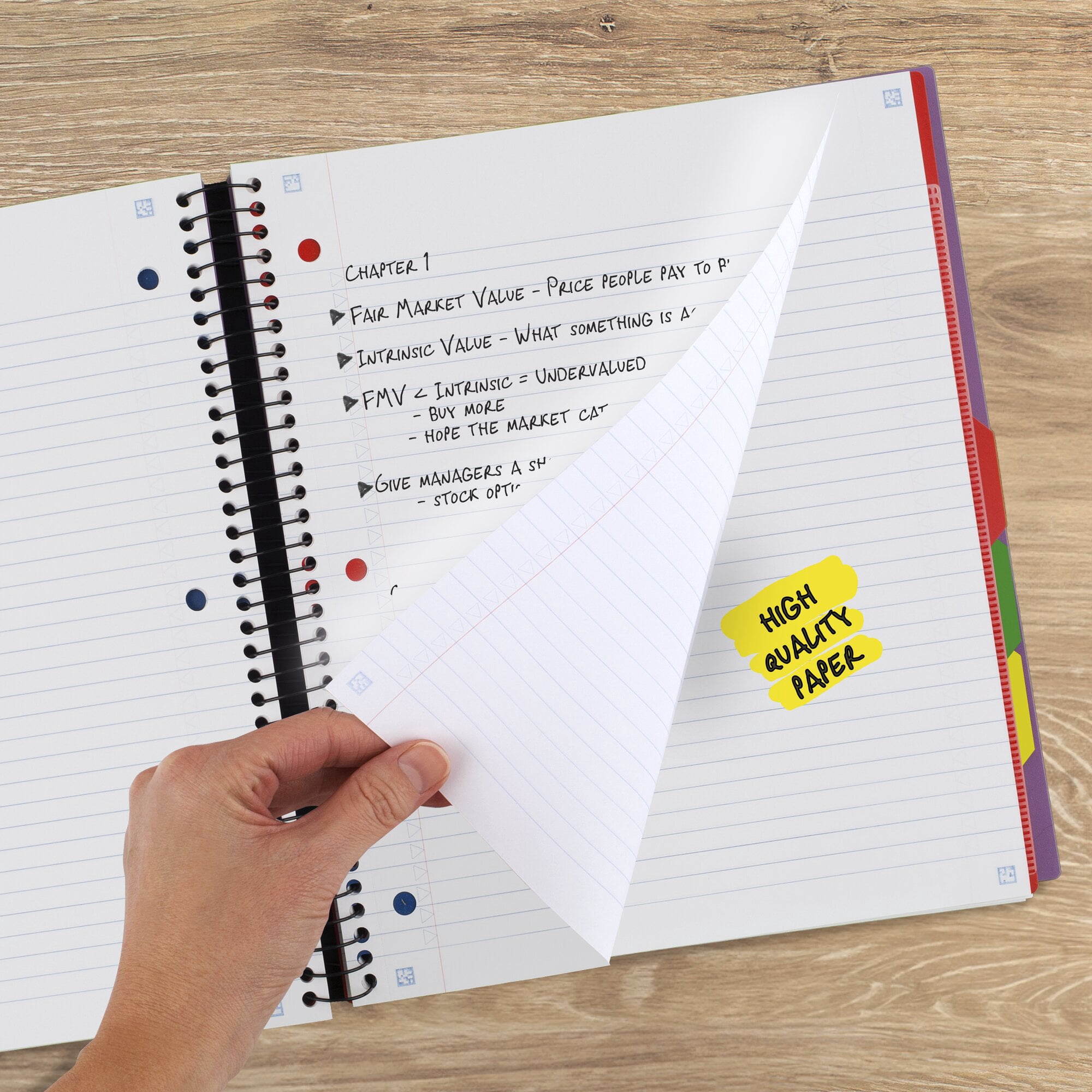 Five Star Advance Spiral Notebook + Study App, 5 Subject, College Ruled, 8.5" x 11"
