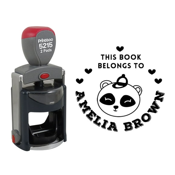Printtoo Personalized Heavy Duty Black Self Inking Library Round Rubber Stamp This Book Belongs To Custom Stamper-45 mm